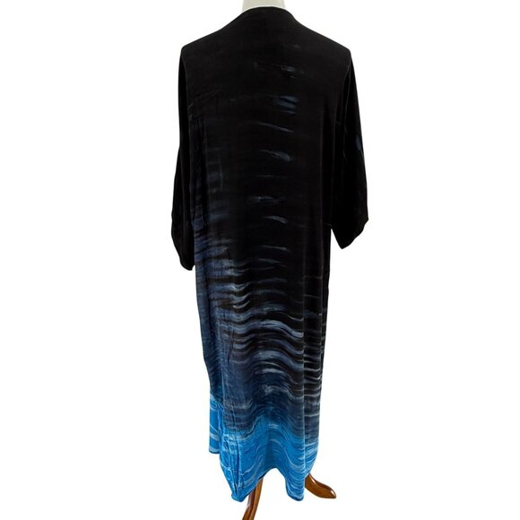 River + Sky Sayulita Duster Blue Orchid Tie-Dye Open Front Lightweight Kimono Ca - Picture 2 of 8
